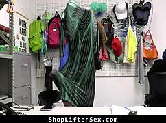 Man, Tiana Blow got caught stealing a sex toy and detained at ShoplifterSex store!