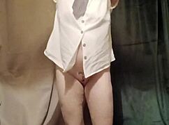 slave's self-session: striptease, caresses, and magic wand 😈