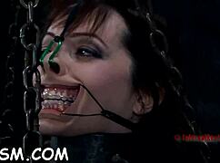 GAGGED AND BOUNDED BABE NEEDS WILD CUNT PLEASURING