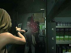 i feel so athletic and topless working out with claire redfield's monster