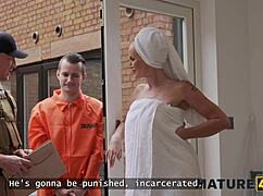 that young british robber with a huge cock fucks his hot milf neighbor hard.