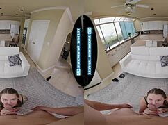 curvy redhead teen 18+ babysitter chloe marie convinces you to hire her with her tits and riding skills