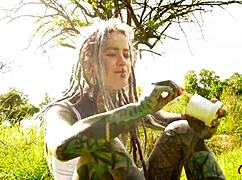 Anuskatzz stars in a rough anal sex casting with her split tongue tattoo