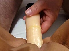 Latina masturbates with toy help?