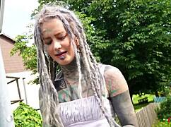 Anuskatzz stars in a rough anal sex casting with her split tongue tattoo