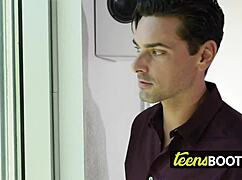 sarah wakes horny master, sucks his big cock, takes it doggystyle