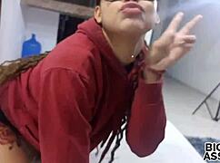 Wow! Stepsister turns 18 and begs for her first anal sex, craving that creamy pussy and big ass pounding!