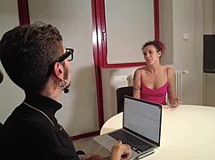 Francesca takes submision lessons from disabled coach.