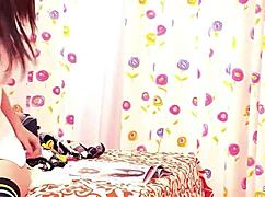 Petite Japanese Step-Sister Caught Masturbating and Seduced for First Blowjob in Miniskirt