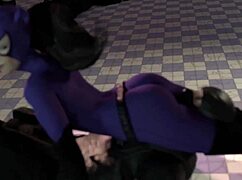 Черная Кошка зажала меня ножницами, интенсивный фемдом