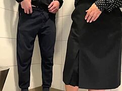 Holy! Curvy Step Mom Makes Son Cum in Public Toilet!
