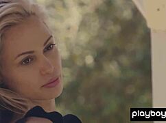 skinny busty teen blondie miss zita strips and poses naked on her porch