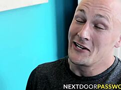 Muscular tattooed gay barebacks lover passionately