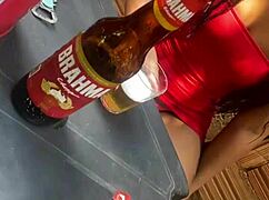 She shows off in the bar with a married man.