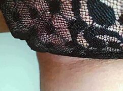 naughty babe, uh, fingering pink pussy in public restroom... oops!