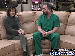 Dr. Tampa checks Brooklyn Rossi's shaved pussy in her 1st gyno exam! 😲
