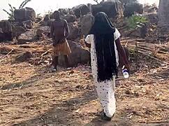 we hiked to mountain top for quick fuck