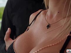 Hey, blindfolded Shalina Devine takes on sucking and double penetration