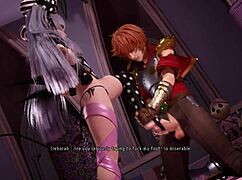 have you seen this goth witch giving a footjob in stirrup socks under the game