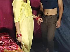 In high definition, a shy Indian girl gets a blowjob and hard fucking from her neighbor, with Hindi audio