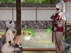 watch this 3d hentai couple fuck passionately in the shower with see-through clothes