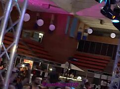 two european beauties in camera view