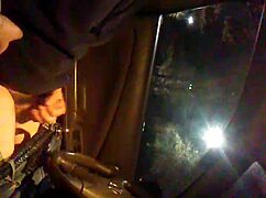 alone time jerking off cock in public car