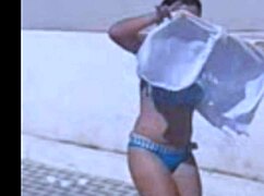 eu filmando minha amiga linda e gostosa, clothes ripped in lesbian striptease