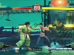 Młoda ninja ćwiczy karate ze swoim uczniem na ulicy