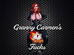 Angelic granny elegance plays with a dildo for fun.