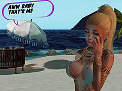 Pornstar explores sexy paradise with ripped clothes