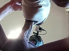 naked milf in pantyhose gives blowjob and swallows