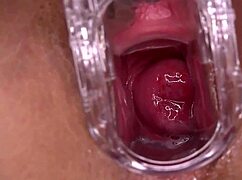 horny amateur with big ass gets her shaved pussy wet and squirting cum