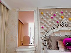 shantallknowless performs a camshow with fingering and vibrator on her big tits and ass.