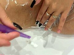 i love shaving my pussy close up, beautiful blonde with natural tits in pov.