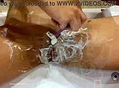 i love shaving my pussy close up, beautiful blonde with natural tits in pov.