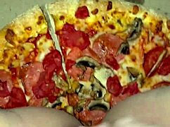 OMG, this food porn with a Saudi babe stuffing pizza in wild places is insane! 😲