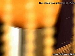 The brunette indian girl performs a teasing striptease, undressing and dancing nude