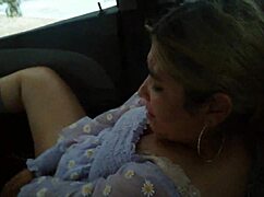 Chica Loves Sliding Dildo Deep in Public Car Setting