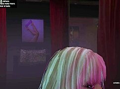 blonde undresses in private striptease with lap dance