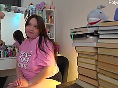 russian actress feels nervous shooting solo backstage video with toys