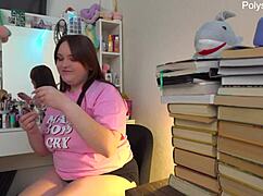 russian actress feels nervous shooting solo backstage video with toys