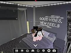 white character encounters big black avatar in roblox