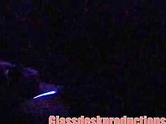 I interview the sexy dripping wet model backstage on sofa for oral cum in backroom