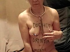 European slave milf masturbates with buttplug and spanking in doggystyle