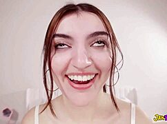 Blonde teen sucks world's biggest black cock in interracial blowjob