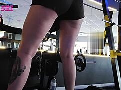 Alternative Girl Stretching At The Gym