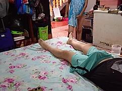 My stepmom catches me masturbating and offers her shaved pussy 😲