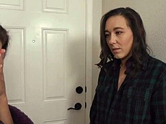 Sinn Sage teams up with Ariel X for lesbian fun using a big strap-on dildo.