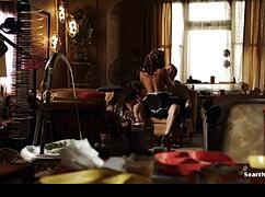 alyssa leblanc exposes her boobs in maid costume from shameless s07e02.